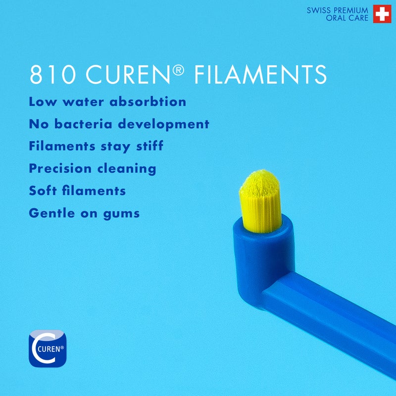 CURAPROX CS 1006 Soft Single Tuft Toothbrush I 1006 CUREN® Bristles for Precise & Gentle Plaque Removal | Promotes Healthier Gums and Teeth, Perfect for Detail Brushing, Single Pack - Image 4